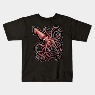 Red Giant Squid Architeuthis Kids T-Shirt